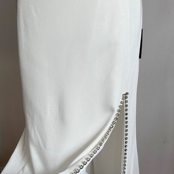NWT IEENA FOR MAC DUGGAL WHITE RHINESTONE LONG EVENING FORMAL DRESS - 14 - Picture 9 of 15
